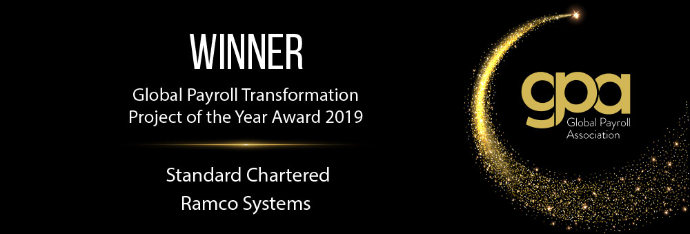 Standard Chartered and Ramco Systems win the Global Payroll Transformation Project of the Year Award at GPA Awards 2019