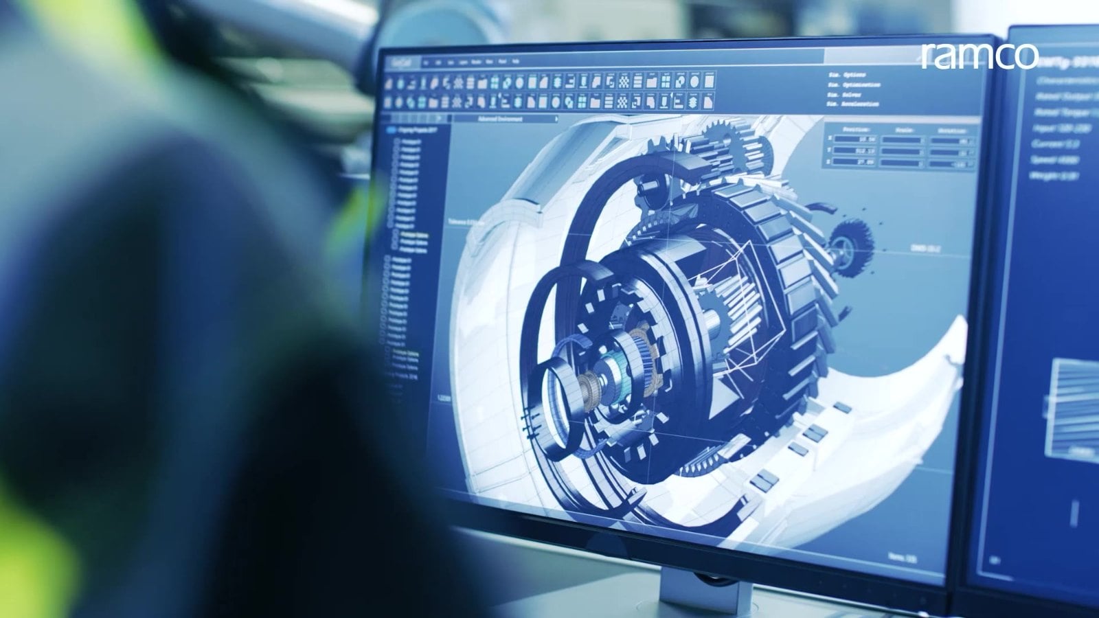 Engineer reviewing a CAD model