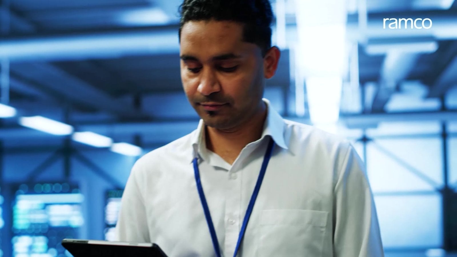 Professional using a tablet
